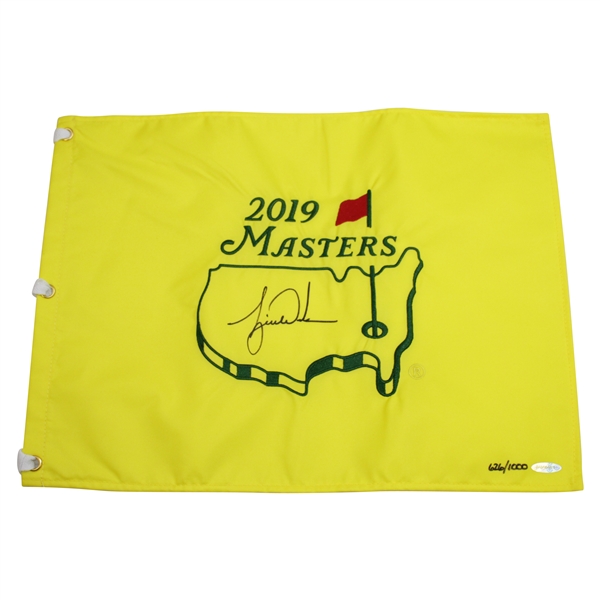 Tiger Woods Signed 2019 Masters Embroidered Flag Limited Ed UDA Flag #BAM154611
