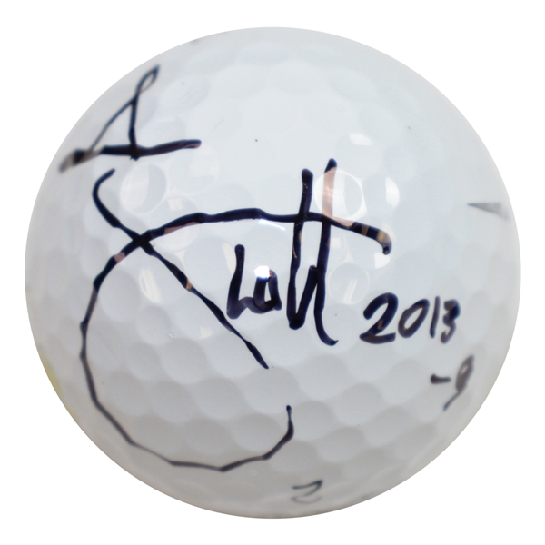 Adam Scott Signed Masters Logo Golf Ball with Year Won & Score JSA #EE39881