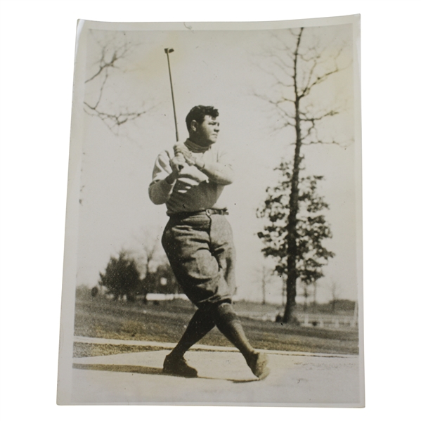 1922 Babe Ruth Golfing King of Swat Training Wide World Photo - Victor Forbin Collection