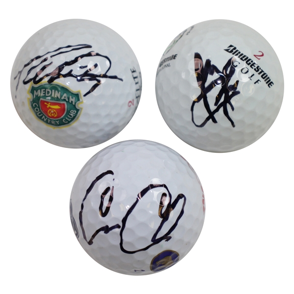 Cameron Champ, Tommy Fleetwood, & Rafael Cabrera-Bello Signed Golf Balls JSA ALOA