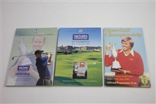 Twelve (12) OPEN Championship Official Programs - 1981, 1982, 1985, 1986, 1990-92, 1998-2002