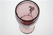 Amethyst Glass Sterling Silver Overlay Three Golfers Themed Vase