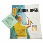 Tony Lema 2x Signed 1966 Buick Open Program with Venturi, Wall, & others - Mint Sat. Ticket JSA ALOA