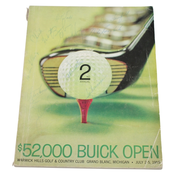 Arnold Palmer, Wall, Venturi, Goalby, Boros, & others Multi-Signed 1959 Buick Open Program JSA ALOA