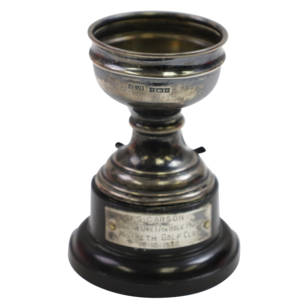 U.S. Carson Hole-In-One Crossed Clubs Silver Trophy - Morpeth Golf Club - 10/12/1972