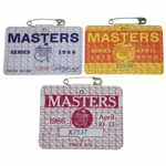 1966, 1975, & 1986 Masters Tournament Series Badges - Jack Nicklaus Wins
