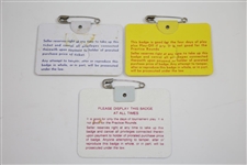 1966, 1975, & 1986 Masters Tournament Series Badges - Jack Nicklaus Wins