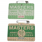 1974 & 1978 Masters Tournament Series Badges #29726 & #14730 - Gary Player Winner