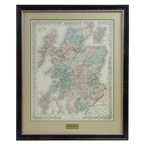 Circa 1860 Map of Scotland "The Home of Golf" Framed Map Print
