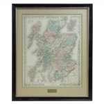 Circa 1860 Map of Scotland "The Home of Golf" Framed Map Print
