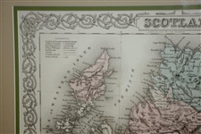 Circa 1860 Map of Scotland The Home of Golf Framed Map Print