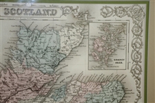 Circa 1860 Map of Scotland The Home of Golf Framed Map Print