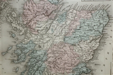 Circa 1860 Map of Scotland The Home of Golf Framed Map Print