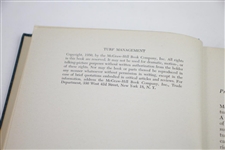 1950 'Turf Management' 1st Edition Book by Burton Musser