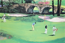 Vibrant Enhanced Amen Corner at Augusta National Presentation Poster by Mark King - Framed