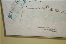 The Old Course at St. Andrews Map Surveyed & Depicted By Alister MacKenzie Print - Matted