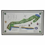1991 Printed The Old Course St. Andrews J.P. Izatt Golf Architect Visual Survey - Framed