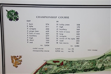 1991 Printed The Old Course St. Andrews J.P. Izatt Golf Architect Visual Survey - Framed