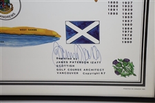 1991 Printed The Old Course St. Andrews J.P. Izatt Golf Architect Visual Survey - Framed