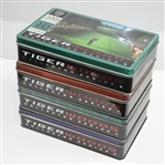 Tiger Slam Commemorative Golf Ball Tins for Masters, PGA, US Open, & OPEN Victories - Complete Set