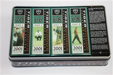 Tiger Slam Commemorative Golf Ball Tins for Masters, PGA, US Open, & OPEN Victories - Complete Set
