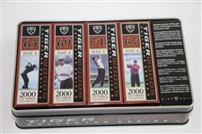 Tiger Slam Commemorative Golf Ball Tins for Masters, PGA, US Open, & OPEN Victories - Complete Set