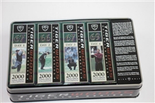 Tiger Slam Commemorative Golf Ball Tins for Masters, PGA, US Open, & OPEN Victories - Complete Set