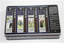 Tiger Slam Commemorative Golf Ball Tins for Masters, PGA, US Open, & OPEN Victories - Complete Set
