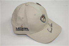 Arnold Palmer Signed Latrobe Country Club AP Logo Stone Hat FULL JSA #B76456