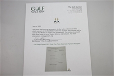 Leo Diegel Signed 1931 Ryder Cup Team Expenses Payment Reception JSA ALOA