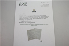 1942 American Red Cross Thank You Letter with 1942 Ryder Cup Charity Match Content