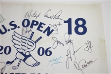 Palmer, McIlroy, & 21 other US Open Champs Signed 2006 at Winged Foot Flag FULL JSA #Z09264