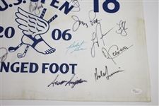 Palmer, McIlroy, & 21 other US Open Champs Signed 2006 at Winged Foot Flag FULL JSA #Z09264