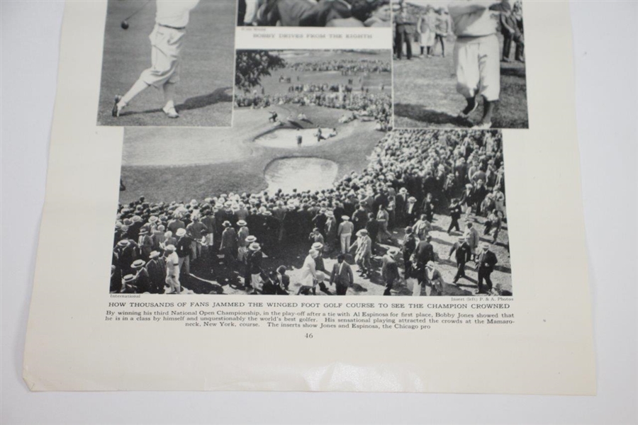 Bobby Jones 'Again It's Bobby Jones' Wins US Open at Winged Foot 1929 Magazine Page