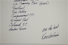 Ken Venturi's Personal Hand-Written & Signed Top Ten Courses Played in the US Letter JSA ALOA