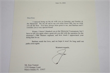 Ken Venturi's Personal Signed Letter from Jack Nicklaus - Retirement Content JSA ALOA