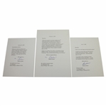 Ken Venturis Personal Signed Three Letters from Barbara Sinatra