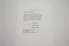 Ken Venturi's Personal Signed Three Letters from Barbara Sinatra