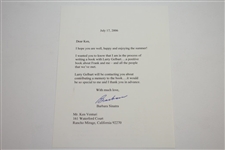 Ken Venturi's Personal Signed Three Letters from Barbara Sinatra