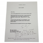 Ken Venturis Personal Signed Letter/Note with Handwriting from President George Bush JSA ALOA