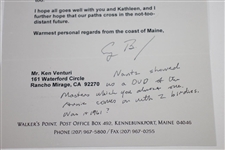 Ken Venturi's Personal Signed Letter/Note with Handwriting from President George Bush JSA ALOA