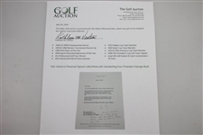 Ken Venturi's Personal Signed Letter/Note with Handwriting from President George Bush JSA ALOA