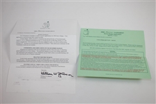 Ken Venturi's Personal Invitation to 2006 Masters Tournament from Hootie Johnson Letter