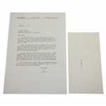 Ken Venturis Personal Signed Letter from Ben Hogan - US Open Under Toughest Content JSA ALOA