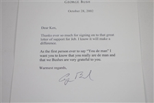 Ken Venturi's Personal Letter from President George Bush - Support for Jeb Content JSA ALOA