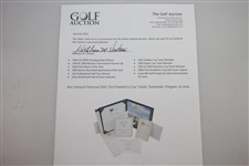 Ken Venturi's Personal 2005 The President's Cup Tickets, Pamphlets, Program, & more