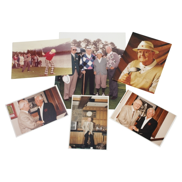 Ken Venturis Personal Six Photos with Byron Nelson & others - One Signed JSA ALOA