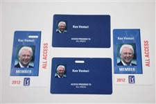 Ken Venturi's Personal 2012(x2) & 2013(x2) Member/All Access Cards for PGA Tour