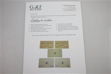 Ken Venturi's Personal 2009-2013 TPC Sawgrass PGA Tour Member Cards