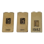 Ken Venturis 1980, 1981, & 1982 PGA Tour Players Money Clips